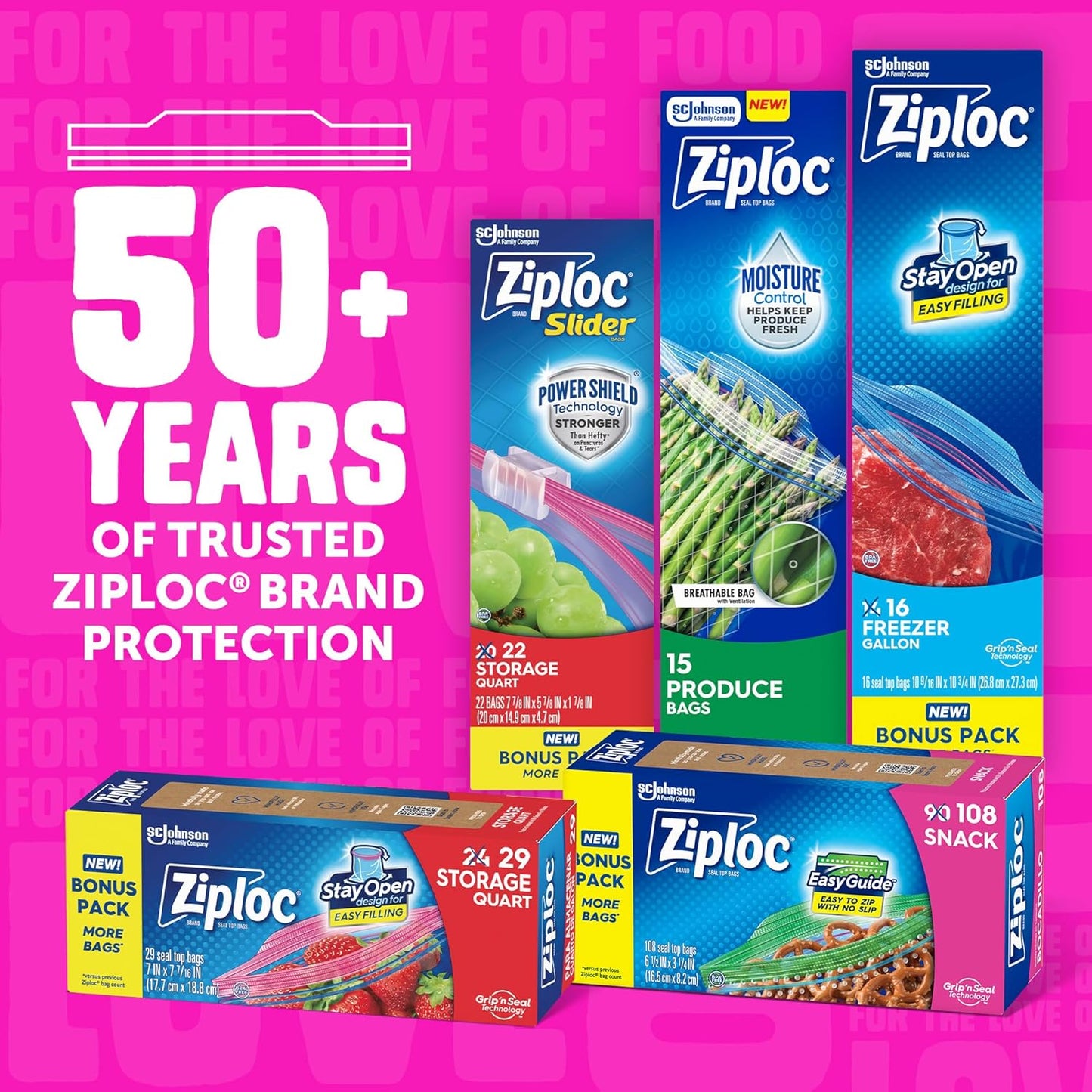 Ziploc Gallon Food Storage Bags – Clear See-Through Design for Clutter-Free Refrigerators