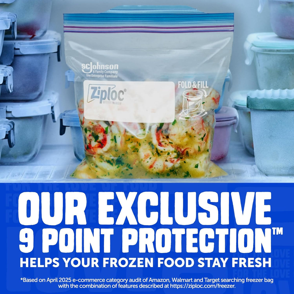 zipper closure that is resealable, leak resistant, and freezer safe