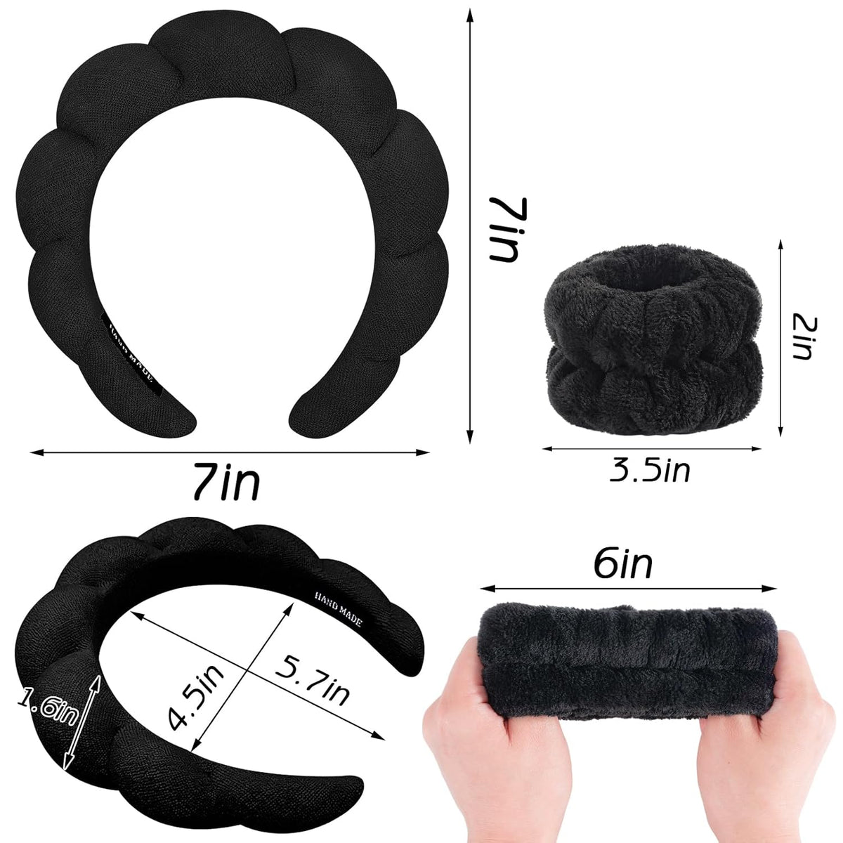 Zkptops Sweat-Absorbing Headband – Yoga and Pilates Hair Accessory, Non-Slip Terry Cloth Band for Active Women