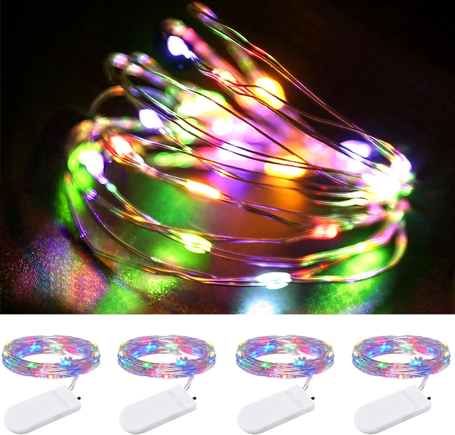 ZPH Fairy Lights 4 Pack – Thoughtful Birthday Gift for Her and Mom, Battery Powered Mason Jar Lights for Crafters