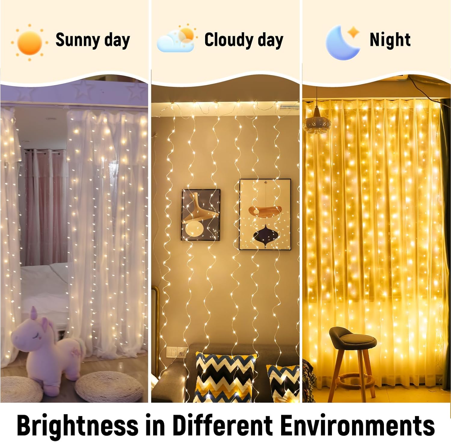 ZSJWL 300 LED Curtain Fairy Lights with Remote, 9.8 × 9.8 Ft Warm White USB Twinkle Lights for Bedroom Romantic Birthday Gift for Her and Mom